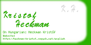 kristof heckman business card